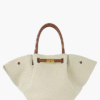 WHITE BROWN Marbel Tote