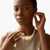 Pearl Earrings, Bracelet And Necklace Set
