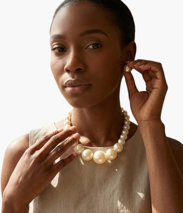 Pearl Earrings, Bracelet And Necklace Set