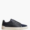 BLUE-_right Genuine Leather Casual Men's Sneakers