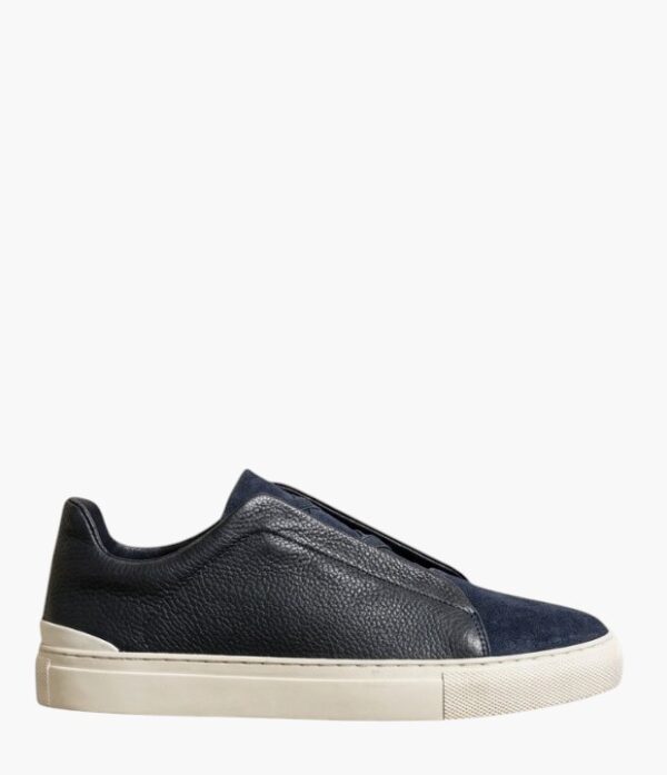 BLUE-_right Genuine Leather Casual Men's Sneakers